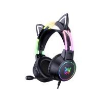 ราคา หูฟังเกมมิ่ง ONIKUMA X15 PRO CAT EARS RGB LIGHT DOUBLE-HEAD BEAM - สีดำ (888170100109)