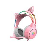 ราคา หูฟังเกมมิ่ง ONIKUMA X15 PRO CAT EARS RGB LIGHT DOUBLE-HEAD BEAM - สีชมพู (888170100110)