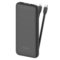 ราคา แบตเตอรี่สำรอง ORSEN BY ELOOP E33LINE สีดำ 10000MAH POWERBANK มีสายชาร์จในตัว TYPE C และ L-CABLE 12W (888208900003)