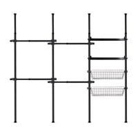 ราคา ราวแขวนผ้า 4 ราวแขวน 2 ชั้นวาง 2 ตะกร้า TUGU สีดำ (1214757)