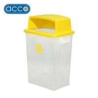 ราคา ถังขยะเหลี่ยม ฝาช่องทิ้งแยกประเภท ACCO 60 ลิตร สีเหลือง/ใส (1304015)