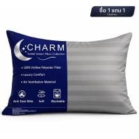 ราคา หมอนหนุน CHARM SWEET DREAM ซื้อ 1 แถม 1 หมอนนุ่มเด้ง สไตล์โรงแรม 19X29 นิ้ว 1,000 กรัม สี GREY (888127600039)