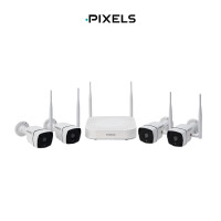 ราคา กล้องวงจรปิดไร้สาย PIXELS CCTV ชุดกล้องฟิกมุม 4 CH ความคมชัด 2MP (888235700009)