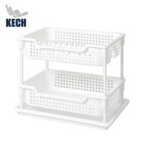 ราคา ชั้นคว่ำจานพลาสติก 2 ชั้นพร้อมถาดรองน้ำ KECH ZALE (1310149)