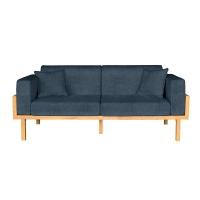 ราคา โซฟาไม้ยางพารา RENITA HOME รุ่น LUND 200X80CM. ผ้ากึ่งกำมะหยี่ สะท้อนน้ำ สีน้ำเงิน (HPP947/06) (888116600001)