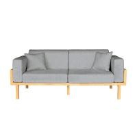 ราคา โซฟาไม้ยางพารา RENITA HOME รุ่น LUND 200X80CM. ผ้ากึ่งกำมะหยี่ สะท้อนน้ำ สีเทา (HPP947/01) (888116600002)