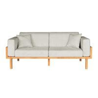 ราคา โซฟาไม้ยางพารา RENITA HOME รุ่น LUND 200X80CM. ผ้ากึ่งกำมะหยี่ สะท้อนน้ำ สีครีม (HPP947/03) (888116600005)