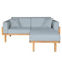 ราคา โซฟาเข้ามุมไม้ยางพารา RENITA HOME รุ่น LUND 200X160CM. ผ้ากึ่งกำมะหยี่ สะท้อนน้ำ สีฟ้า (HPP947/04) (888116600011)