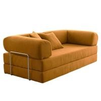 ราคา โซฟาเบด RENITA HOME รุ่น LEKO 200X100CM. ผ้าลูกฟูกลอนใหญ่ สีเหลืองมัสตาร์ด (608-07) (888116600066)