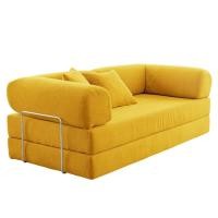 ราคา โซฟาเบด RENITA HOME รุ่น LEKO 200X100CM. ผ้าลูกฟูกลอนใหญ่ สีเหลืองเลมอน (608-06) (888116600067)