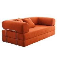 ราคา โซฟาเบด RENITA HOME รุ่น LEKO 200X100CM. ผ้าลูกฟูกลอนใหญ่ สีส้มอิฐ (608-09) (888116600068)