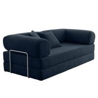 ราคา โซฟาเบด RENITA HOME รุ่น LEKO 200X100CM. ผ้าลูกฟูกลอนใหญ่ สีน้ำเงิน (608-25) (888116600074)
