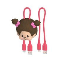 ราคา สายชาร์จ USB-A TO TYPE-C และ LIGHTNING AMAZE ONE AMCC001 MONCHHICHI GIRL สีชมพูเข้ม (1315445)
