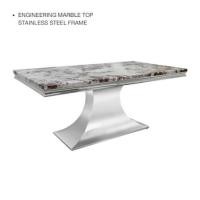 ราคา โต๊ะอาหารหินอ่อนสังเคราะห์ CHIC REPUBLIC รุ่น HERNANDEZ-CH/180 MARBLE สีขาวและเทา (888122802513)