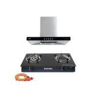 ราคา ชุดเซต เครื่องดูดควัน + เตาแก๊ส 2หัว KASHIWA PSD-203D + X-2500 +สายปรับแรงดันต่ำ (888155800241)