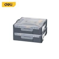 ราคา กล่องแบ่งช่อง DELI DL1001-1-GR-02 18X23X6ซม. 2ชิ้น สีเทา (888236700129)