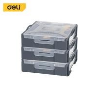 ราคา กล่องแบ่งช่อง DELI DL1001-1-GR-03 18X23X6ซม. 3ชิ้น สีเทา (888236700130)
