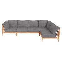 ราคา โซฟาไม้สักตัวแอล 6 ที่นั่ง BUNISE รุ่น OT02 ขนาด 322×163×74 ซม. สีเทากรวด (888211800074)