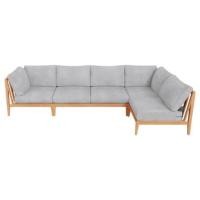 ราคา โซฟาไม้สักตัวแอล 6 ที่นั่ง BUNISE รุ่น OT02 ขนาด 322×163×74 ซม. สีเทาหมอก (888211800076)