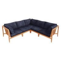 ราคา โซฟาไม้สักเข้ามุม 5 ที่นั่ง BUNISE รุ่น OT06 ขนาด 249×87×74 ซม. สี กรมท่าทะเล (888211800092)