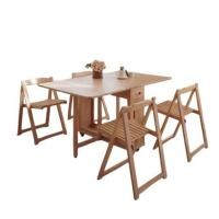 ราคา ชุดโต๊ะทานข้าวไม้ยางพาราแท้ 4 ที่นั่งพับเก็บได้ MAAI DESIGN รุ่น BUTTERFLY TABLE SET สีบีช (888247300002)