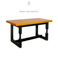 ราคา โต๊ะทานข้าวไม้ยางพาราแท้ 4 ที่นั่ง MAAI DESIGN รุ่น MAYA TABLE ขาดำ สีโอ๊ค (888247300030)