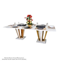 ราคา โต๊ะอาหารหินอ่อน WISDOM DESIGN FURNITURE รุ่น JOLIE 240 ซม. สีมาร์เบิ้ล/ทอง (888216600911)