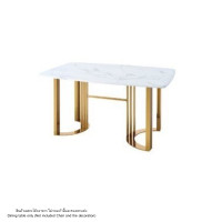 ราคา โต๊ะอาหารหินอ่อน WISDOM DESIGN FURNITURE รุ่น ROSE 130 ซม. สีมาร์เบิ้ล/ทอง (888216600912)