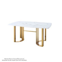 ราคา โต๊ะอาหารหินอ่อน WISDOM DESIGN FURNITURE รุ่น ROSE 160 ซม. สีมาร์เบิ้ล/ทอง (888216600913)