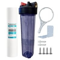 ราคา เครื่องกรองน้ำใช้ 1 ขั้นตอน WATERWAY BIG BLUE 20 นิ้ว เกลียวทองเหลือง กระบอกใส รุ่น WTBB-PPBB (พร้อมไส้กรองน้ำ PP BIG BLUE ขนาด 20นิ้ว) (888111800113)