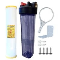 ราคา เครื่องกรองน้ำใช้ 1 ขั้นตอน WATERWAY BIG BLUE 20 นิ้ว เกลียวทองเหลือง กระบอกใส รุ่น WTBB-RSN (พร้อมไส้กรองน้ำ RESIN BIG BLUE ขนาด 20นิ้ว) (888111800115)