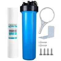 ราคา เครื่องกรองน้ำใช้ 1 ขั้นตอน WATERWAY BIG BLUE 20 นิ้ว เกลียวทองเหลือง กระบอกฟ้า รุ่น WTBB-PPBB2 (พร้อมไส้กรองน้ำ PP BIG BLUE ขนาด 20นิ้ว) (888111800118)