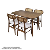 ราคา ชุดโต๊ะอาหาร 4 ที่นั่ง WISDOM DESIGN FURNITURE รุ่น MAKI 120 ซม. สีวอลนัท (888216600918)