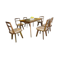 ราคา ชุดโต๊ะอาหารไม้ 6 ที่นั่ง WISDOM DESIGN FURNITURE รุ่น HIWAY 150 ซม. สีคาปูชิโน่ (888216600930)