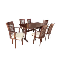 ราคา ชุดโต๊ะอาหารไม้ 6 ที่นั่ง WISDOM DESIGN FURNITURE รุ่น RUSSELL 180 ซม. สีคาปูชิโน่ (888216600933)