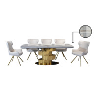 ราคา ชุดโต๊ะอาหารหินอ่อน 6 ที่นั่ง WISDOM DESIGN FURNITURE รุ่นฟิวเซีย 200 ซม. สีขาว (888216600938)