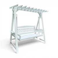 ราคา ชิงช้าไม้ 3 ที่นั่ง WINAIFURNITURE รุ่น W-002W สีขาว 200 ซม. หลังคาก้างปลา พนักพิงระแนงไขว้ (888219600004)