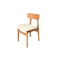 ราคา เก้าอี้ไม้ยางพารา เบาะผ้าสีขาว MAAI DESIGN SHITA CHAIR สีโอ๊ค (888247300026)