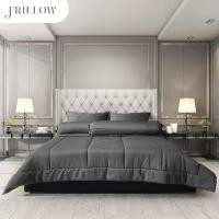 ราคา ชุดผ้าปูที่นอน 5ฟุต 6 ชิ้น FRILLOW ESSENTIAL 720TC สี เทาเข้ม (888127600260)