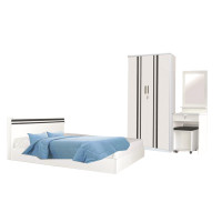 ราคา ชุดห้องนอน + ที่นอน PVC 3.5 ฟุต WISDOM DESIGN FURNITURE รุ่น SAVE สีขาว (888216601020)