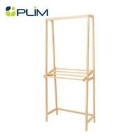 ราคา ราวแขวนผ้าไม้พร้อมราวพาดผ้า 2 ชั้น 75 ซม. PLIM STEM สีเนเชอรัล (1281804)