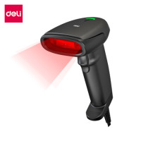 ราคา เครื่องสแกนบาร์โค้ด DELI ES206-01 USB แสงแดง สีดำ (888257600778)