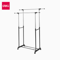 ราคา ราวแขวนผ้าบาร์คู่ DELI VS608-SL-01 42X76X156ซม. สีดำ (888257600878)