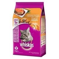 ราคา อาหารแมว WHISKAS พ็อกเก็ต แมวโต รสสเต๊กปลาแซลมอนย่าง 1.2 กก. (1201931)