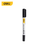ราคา ปากกามาร์กเกอร์ 2หัว DELI EDL-ST01-E1-BK-01 1มม 0.5มม สีดำ (888257700317)