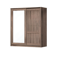 ราคา ตู้เสื้อผ้าบานเลื่อนกระจกเงา WISDOM DESIGN FURNITURE รุ่น W18SLM 180 ซม. สีวอลนัท (888216601152)