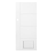 ราคา ประตูห้องน้ำ UPVC AZLE PZLS02 เกล็ด 70X200 ซม. สีขาว เจาะลูกบิด (1110275)