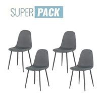 ราคา เก้าอี้ทานข้าว SB FURNITURE LALADA 59057656 สีเทาเข้ม (ชุด 4 ตัว) (1303258)