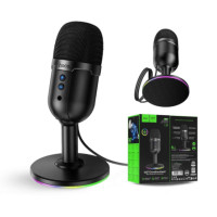 ราคา ไมโครโฟนตั้งโต๊ะ HOCO L25 จับเสียงรอบทิศ 360° ต่อสาย USB-A พร้อมไฟ RGB (888206800101)