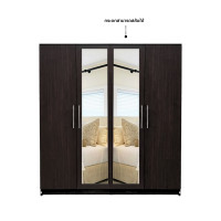 ราคา ตู้เสื้อผ้า 4 บานเปิด WISDOM DESIGN FURNITURE รุ่น MILANO180 สีโอ๊ค (888216601100)